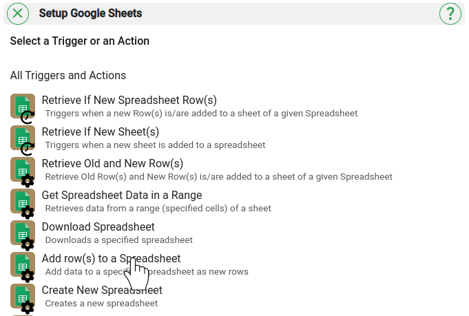 Google sheets